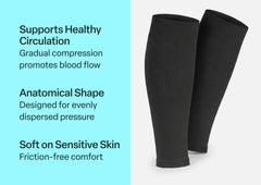 Compression Calf Sleeves Wide 20-30 mmHg - Black
